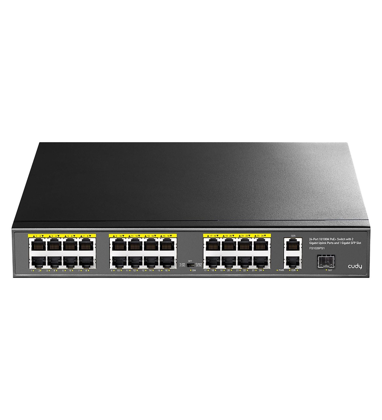 CUDY 24port PoE 300w 1-SFP 2-Uplink Gigabit Yönetilemez Switch FS1026PS1