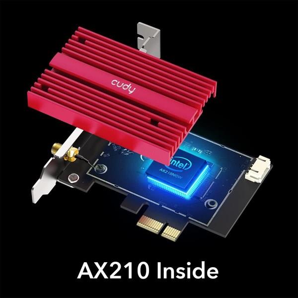 CUDY WE3000S AX5400 Wi-Fi 6E Bluetooth 5.3 PCI-E Kablosuz Ağ Adaptörü