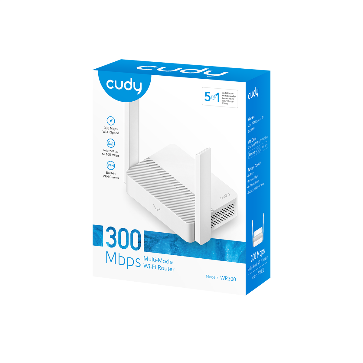 CUDY WR300 4 Port 10/100Mbps 300mbps 2 Anten Masaüstü Wi-Fi Router