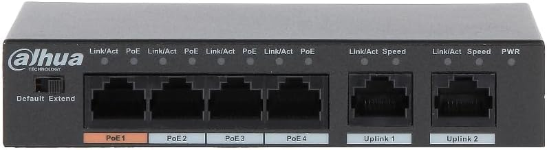 DAHUA 4port PoE 60w 2-Uplink 10/100 Yönetilemez Switch DH-PFS3006-4ET-60