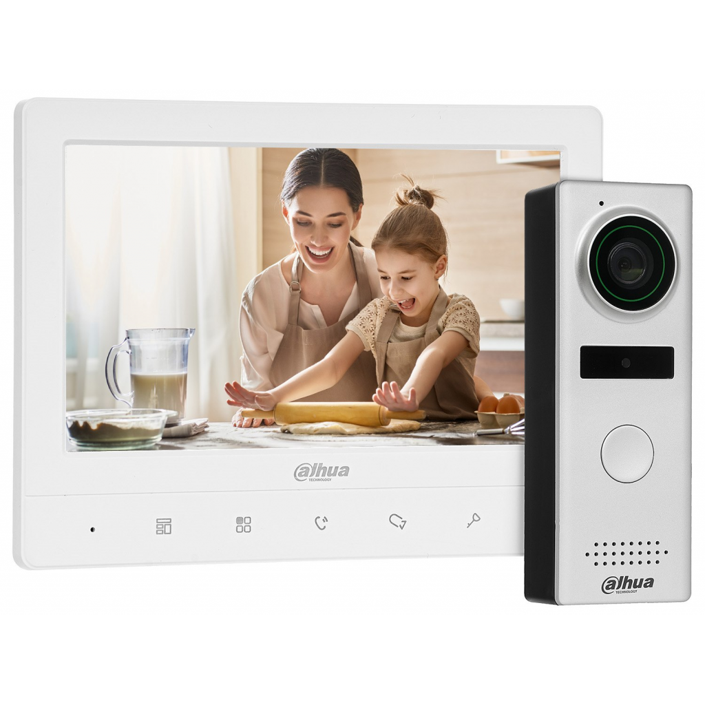 DAHUA KTA02, Analog Villa Tipi Görüntülü  İnterkom Kit, 7 inç TFT Ekran, 1,3Mp Kamera, Analog Villa Kit