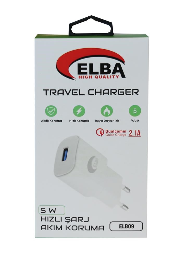 Elba Elb09 5W 2.1A Hızlı Şarj Akıllı Koruma Usb EV Şarj Kafa