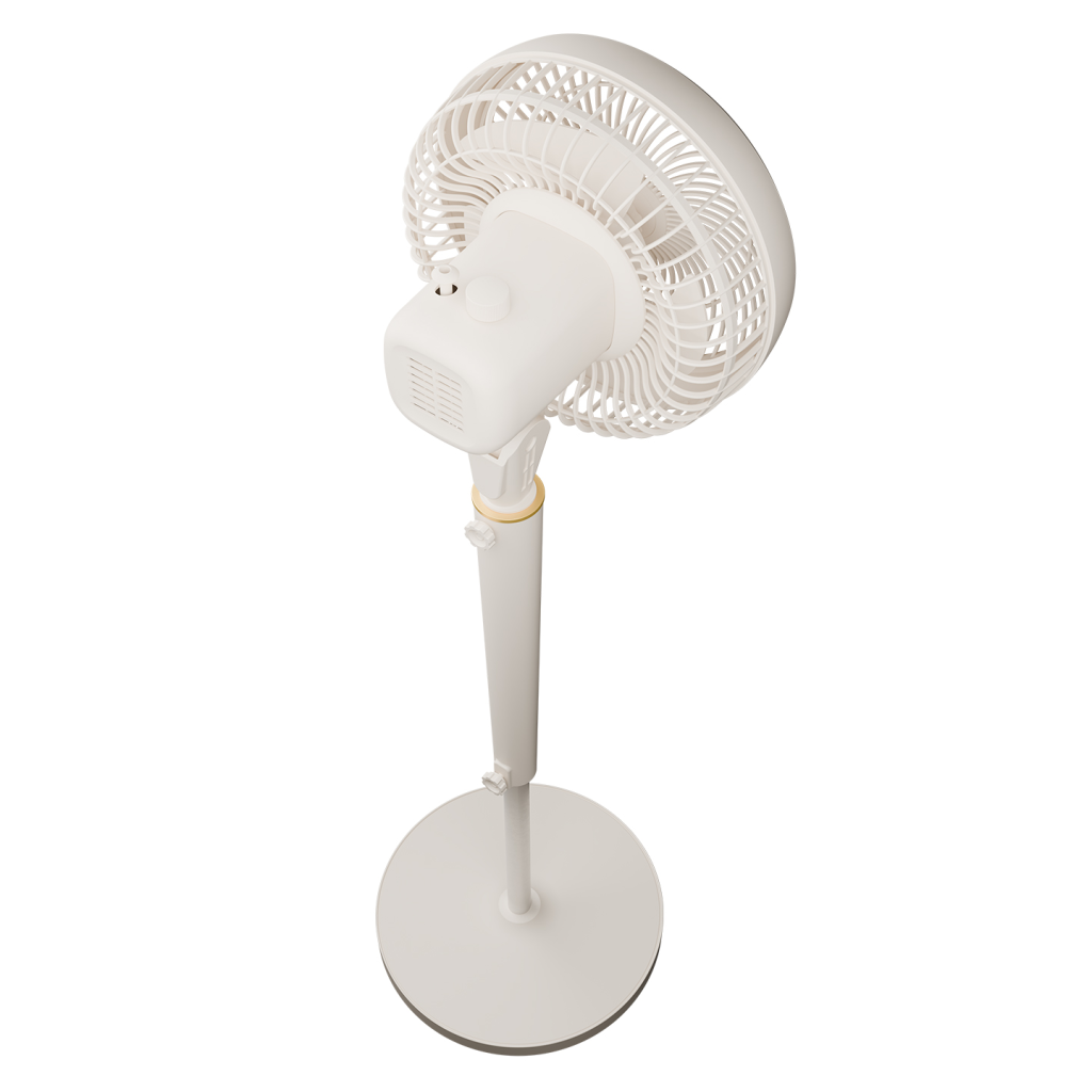 EVEREST FAN12, KREM, DynaBreeze, 3 Kademeli Hız, 3 Kanat Pervane ve Çerçeve, Çift Motorlu 70W, Otomatik Salınım, Yükseklik Ayarlı Vantilatör