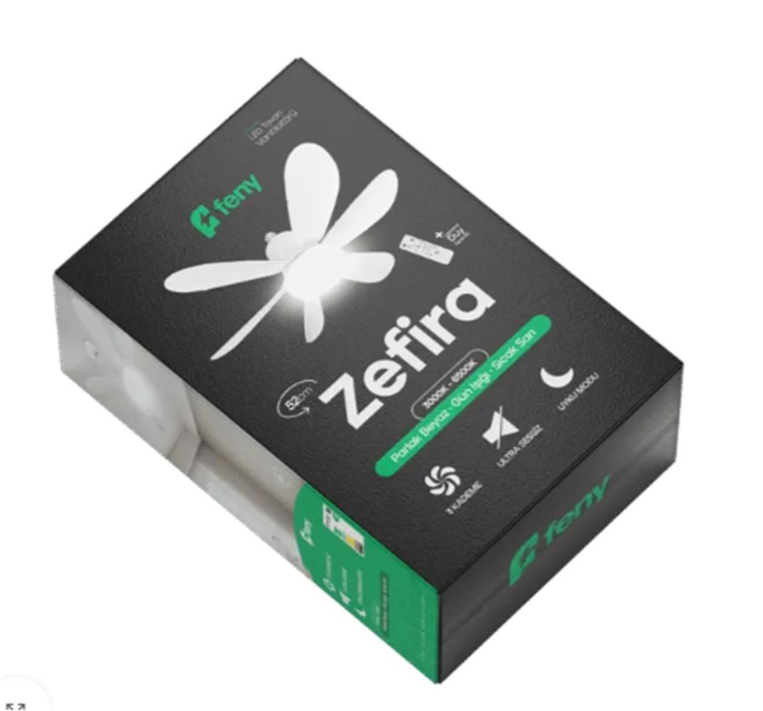 Feny Fn-F80 Zefira 3 Kademe Ultra Sessiz Uyku Mod 3000k-6500K Led Tavan Vantilatörü Kumanda