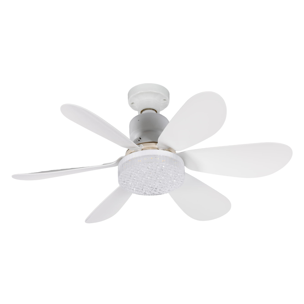 FENY FN-F82, ZEFİRA Crystal, BEYAZ, 3 Kademeli Hız, 30W, 52cm Pervane Çapı, 3 Renk Işık, Ultra Sessiz, Tavan Vantilatörü, Kumandalı, Vantilatör