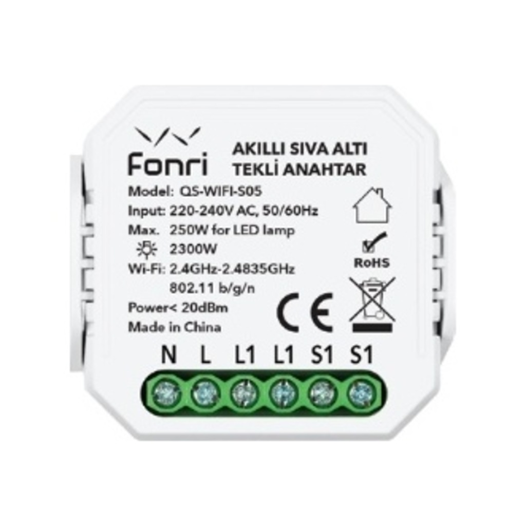 FONRI Kablosuz Akıllı Sıva Altı Perde/Panjur Anahtarı