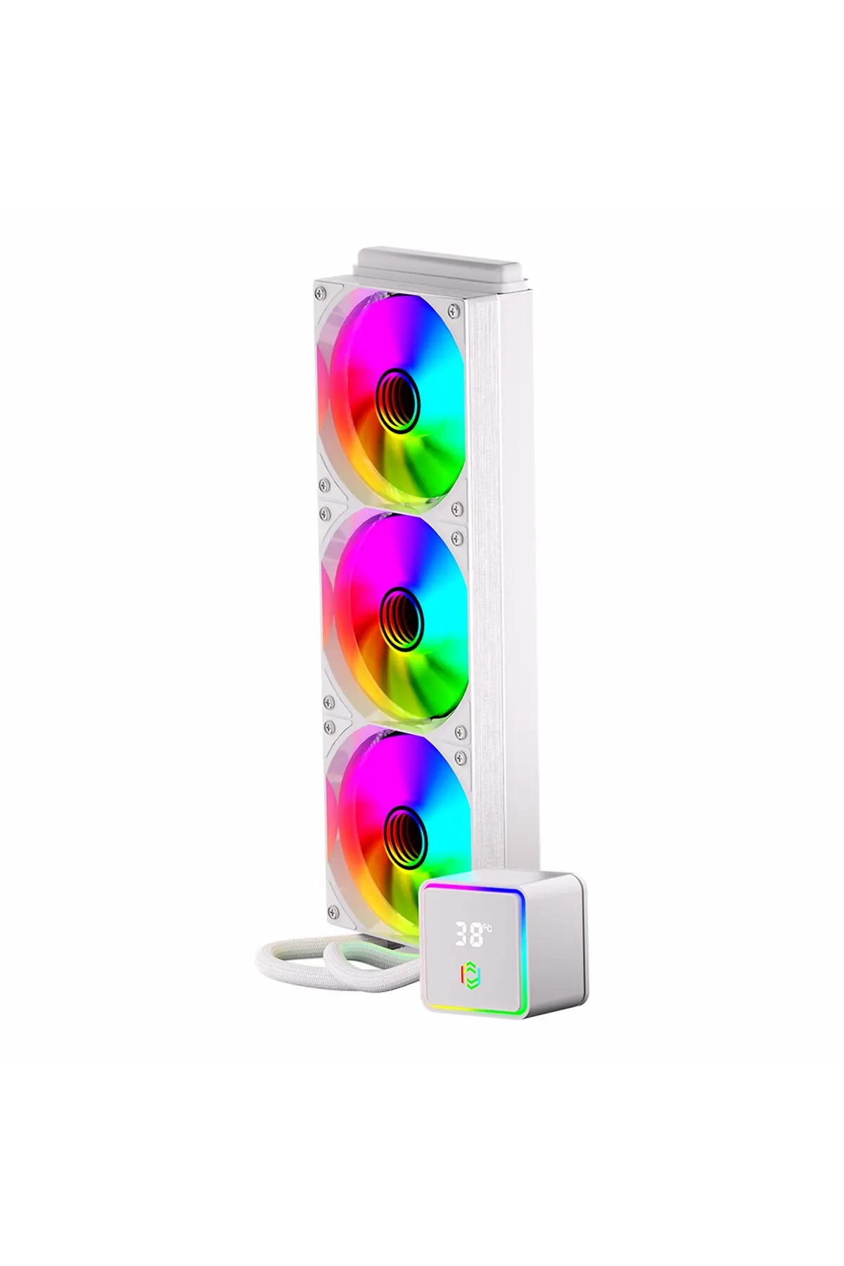 FRISBY 360MM FCL-360W ARGB AM5-1851p Sıvı Soğutmalı İşlemci Fanı Beyaz