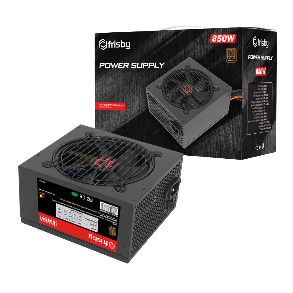 FRISBY 850W 80+ Bronze FR-PS8580P 12cm Fanlı Power Supply