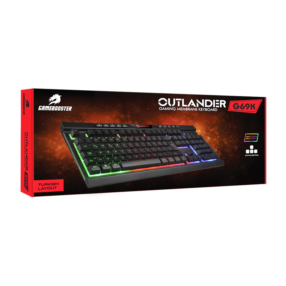 GAMEBOOSTER G69K Outlander Rainbow Aydınlatmalı Membrane Oyun Klavyesi