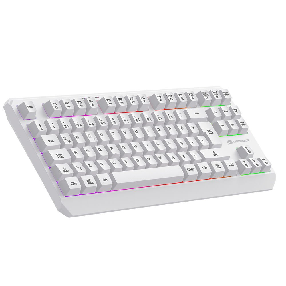 GAMEBOOSTER G75 ELYA Rainbow Aydınlatmalı Beyaz TKL Membrane Oyun Klavyesi
