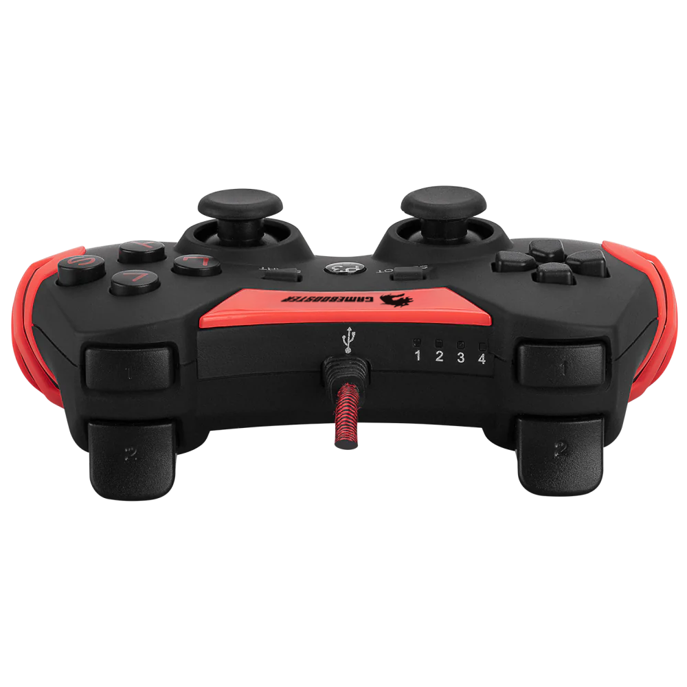 GAMEBOOSTER GB-J54R USB Kablolu Oyun Kolu, Çift Titreşim Motorlu, Ergonomik Kırmızı Tasarım, PC ve PS3 Uyumlu Gamepad