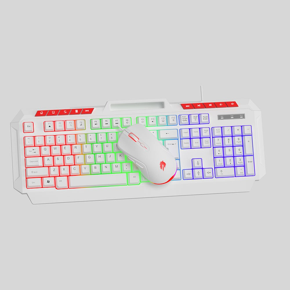 GAMEBOOSTER KM-11W Knight Kablosuz Multimedyalı Klavye-Mouse Set Beyaz (Tek USB Alıcı ile Çift Cihaz Bağlantısı)