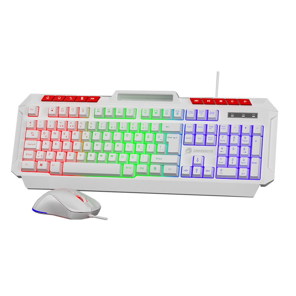 GAMEBOOSTER KM-11W Knight Kablosuz Multimedyalı Klavye-Mouse Set Beyaz (Tek USB Alıcı ile Çift Cihaz Bağlantısı)