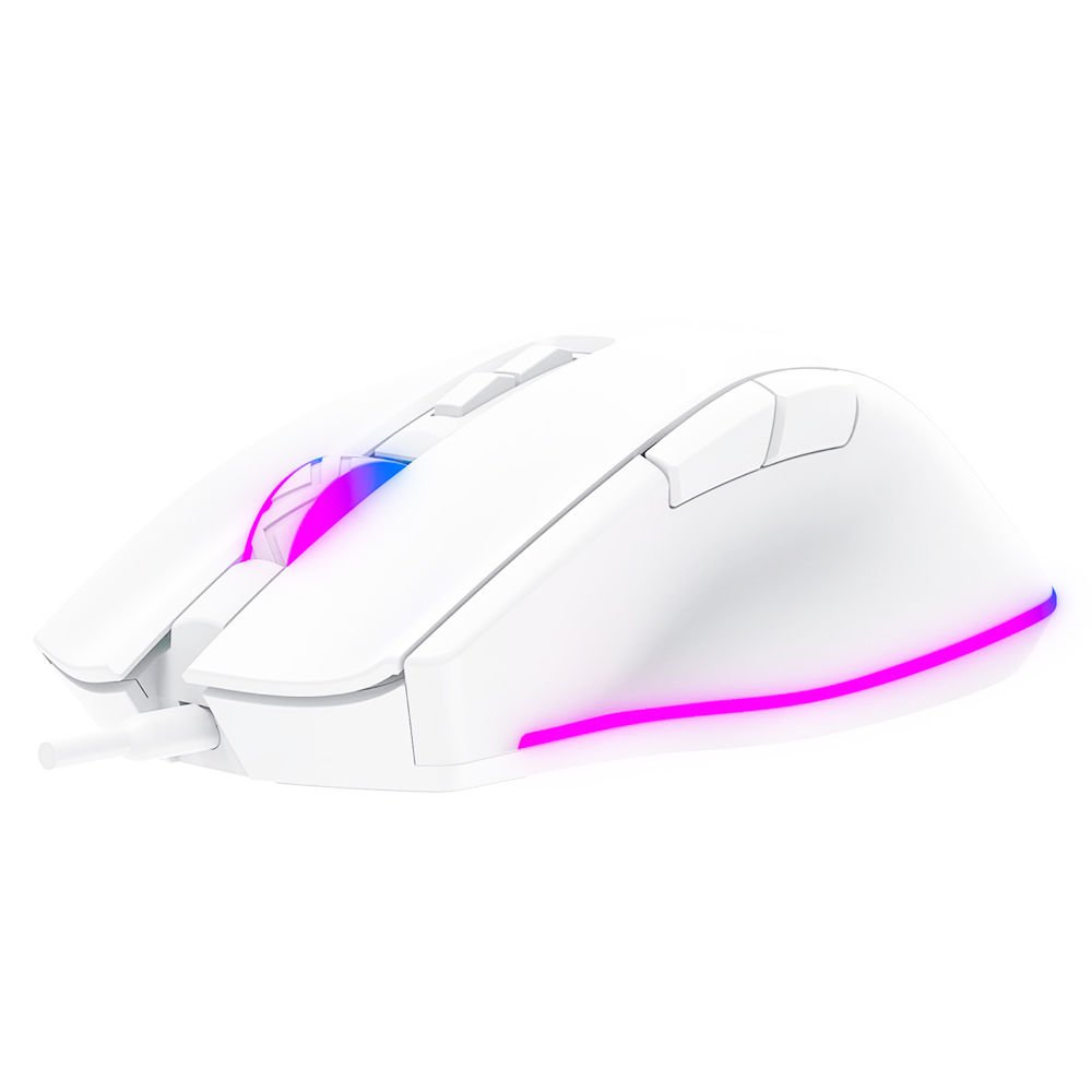 GAMEBOOSTER M16 Myth Yüksek Hassasiyetli Dynamic RGB Aydınlatmalı, Makro Destekli Kablolu Profesyonel Beyaz Oyuncu Mouse