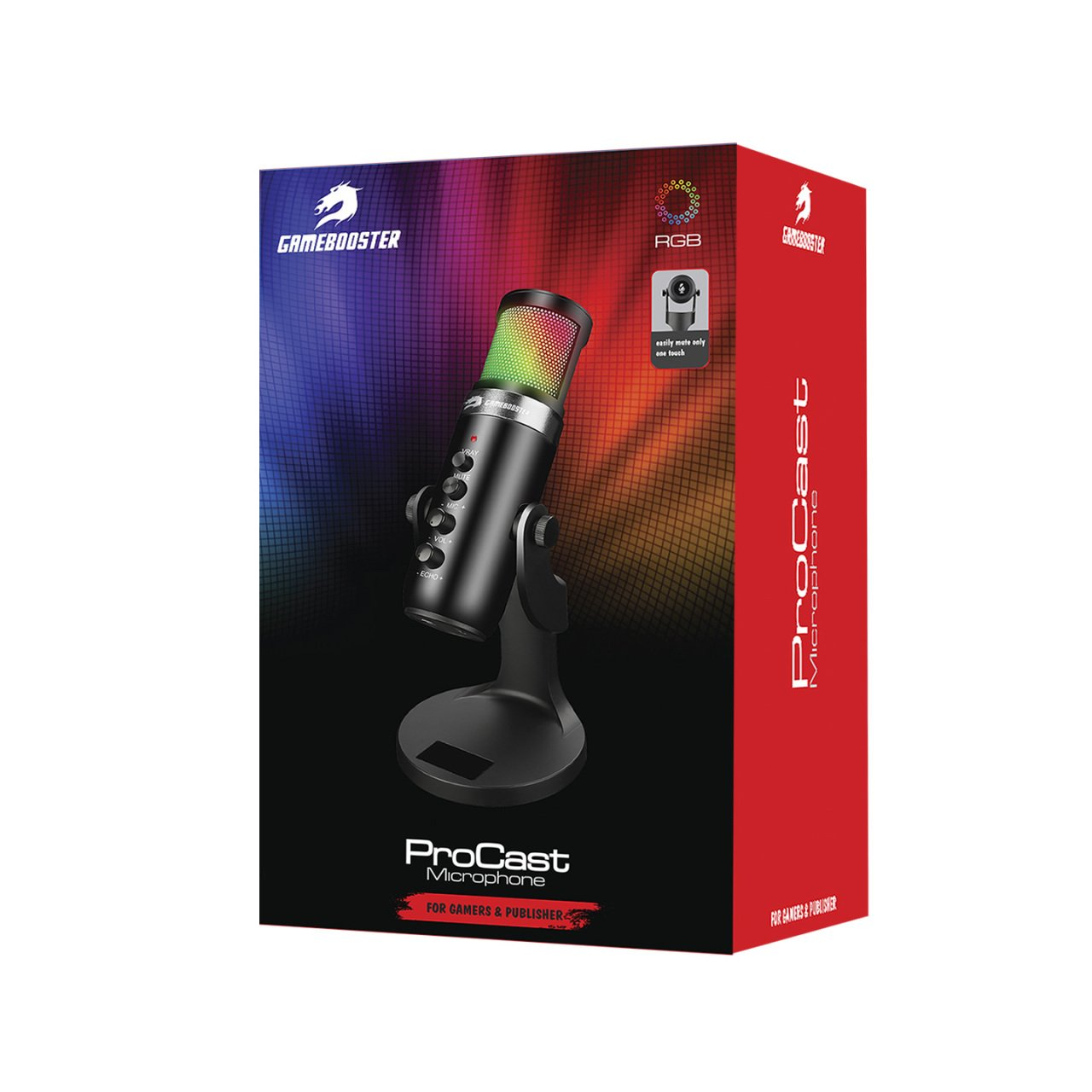 GAMEBOOSTER MC120 ProCast Condenser RGB Masaüstü Oyuncu ve Yayıncı Mikrofon