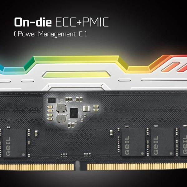 GEIL 32GB (2X 16GB) DDR5 4800MHZ CL42 DUAL KIT PC RAM POLARIS GAOW532GB4800C40DC BEYAZ