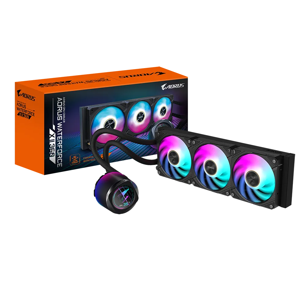 GIGABYTE 360MM AORUS WATERFORCE X II 360 LCD ARGB AM5-1851p Sıvı Soğutmalı İşlemci Fanı