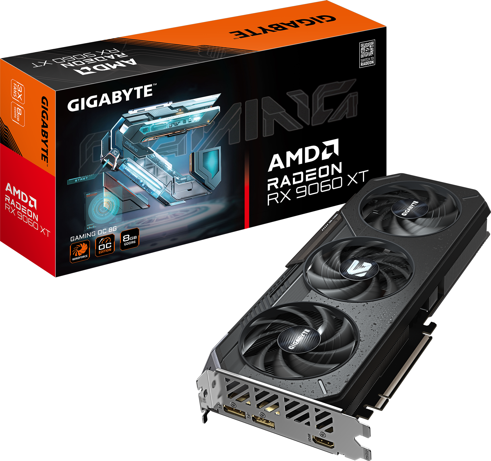 GIGABYTE 8GB RX9060XT GAMING GV-R9060XTGAMING-8GD GDDR6 128bit HDMI-DP PCIE 5.0
