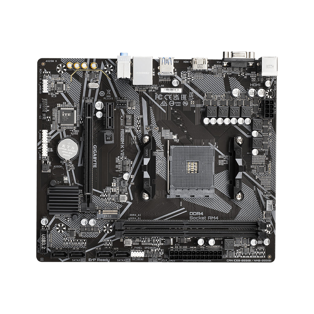 GIGABYTE A520M-K V2, 2xDDR4, 1x M.2, D-SUB, HDMI, AM4 Soket Anakart