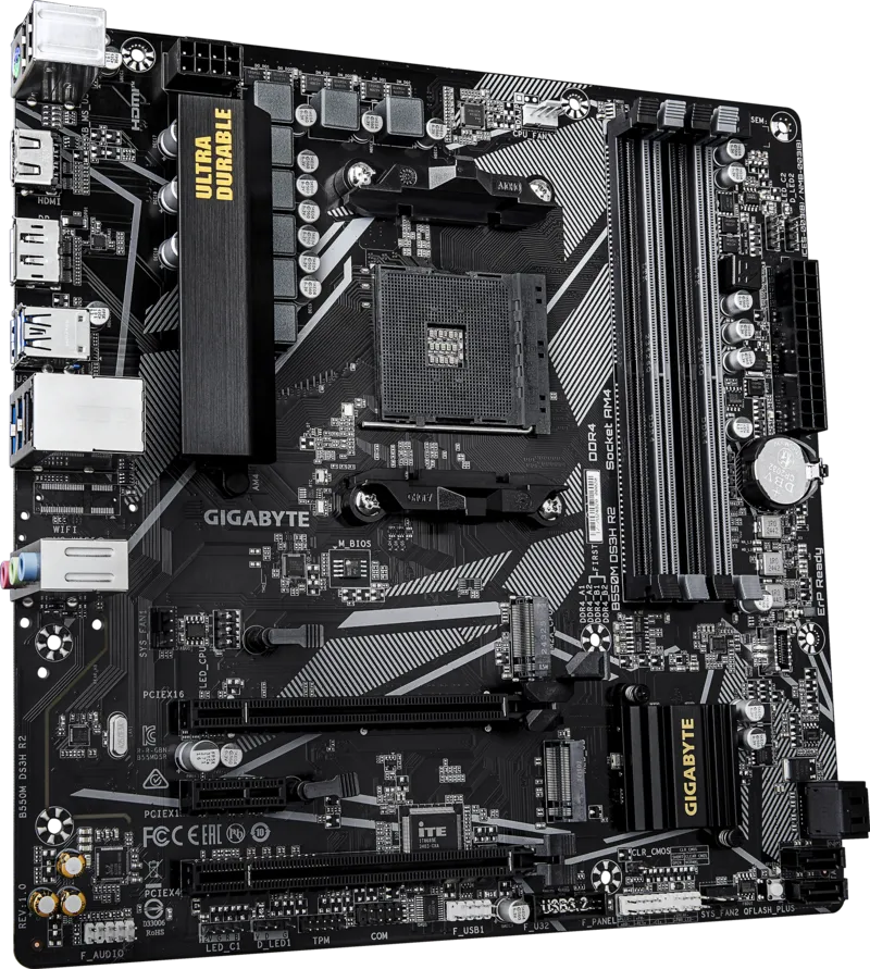 GIGABYTE B550M DS3H R2 DDR4 HDMI DP PCIe 16X v4.0 AM4 mATX