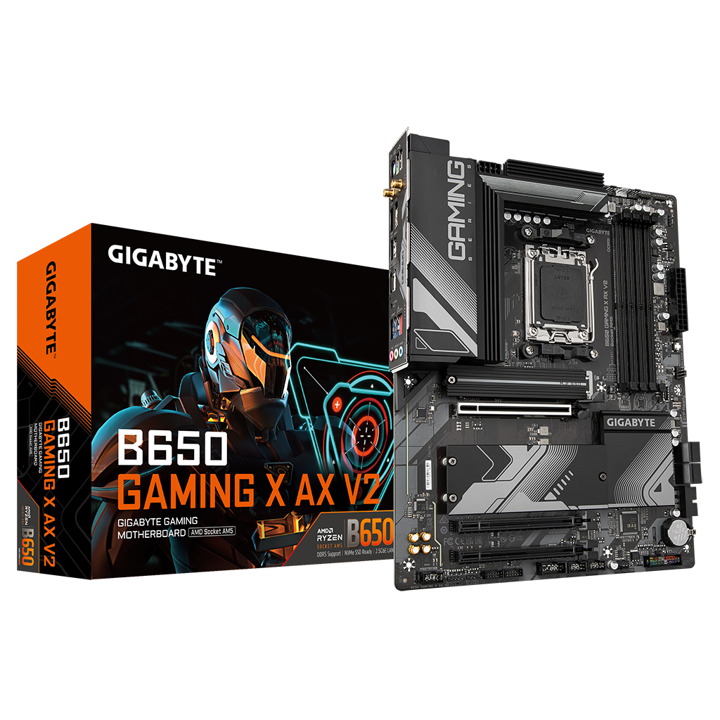 GIGABYTE B650 GAMING X AX V2, 4xDDR5, 3xM.2, DP, HDMI, Type-C, Wi-Fi 6E, Bluetooth v5.3, AM5 Soket GAMING Anakart