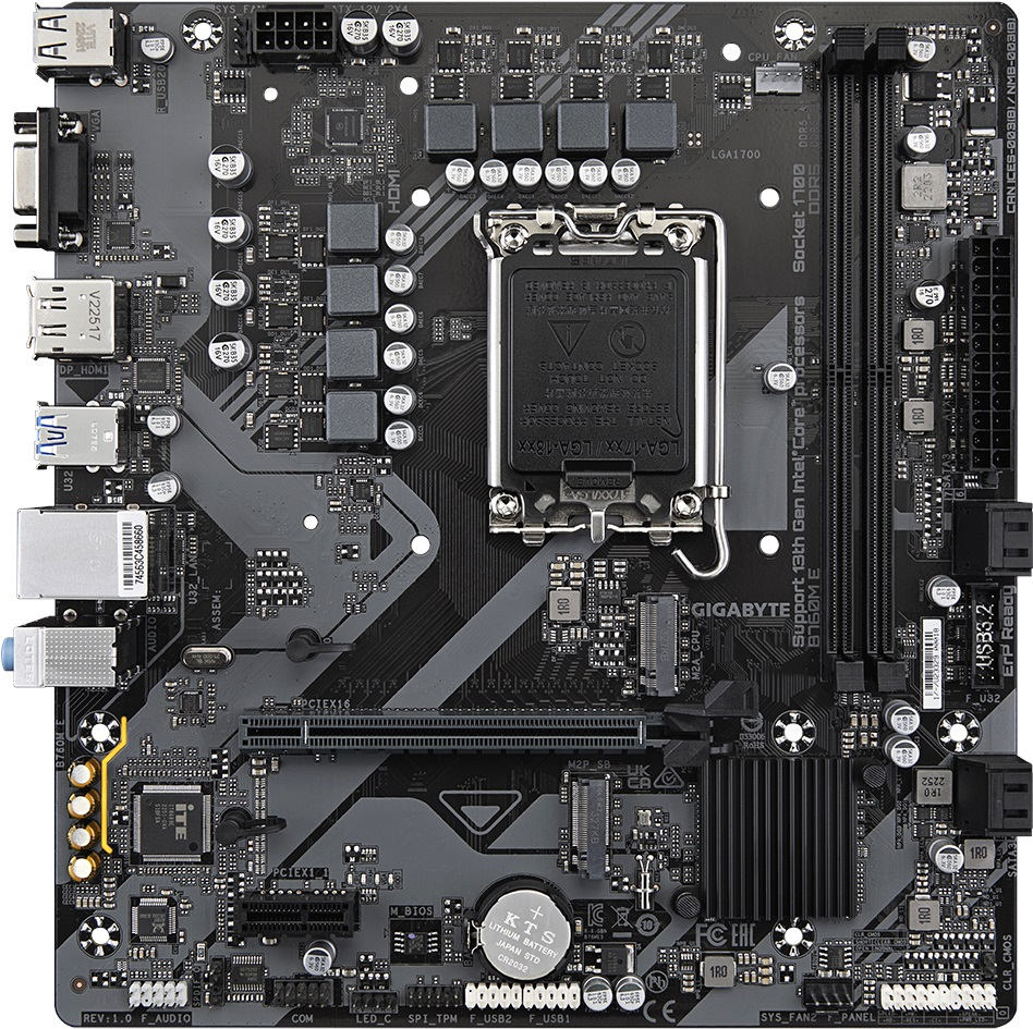 GIGABYTE B760M-E DDR5 HDMI VGA DP PCIe 4.0 16X 1700p mATX