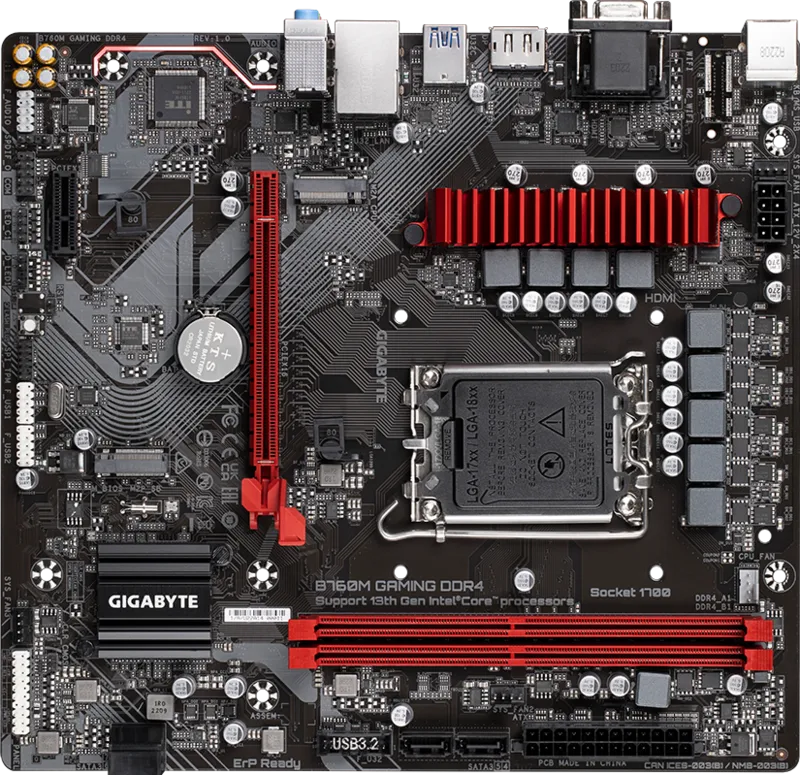 GIGABYTE B760M GAMING DDR4 HDMI-DP TYPEC PCIE 4.0 1700p mATX