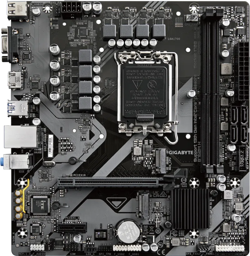 GIGABYTE B760M-H DDR5 VGA-HDMI PCIe 4.0 1700p mATX