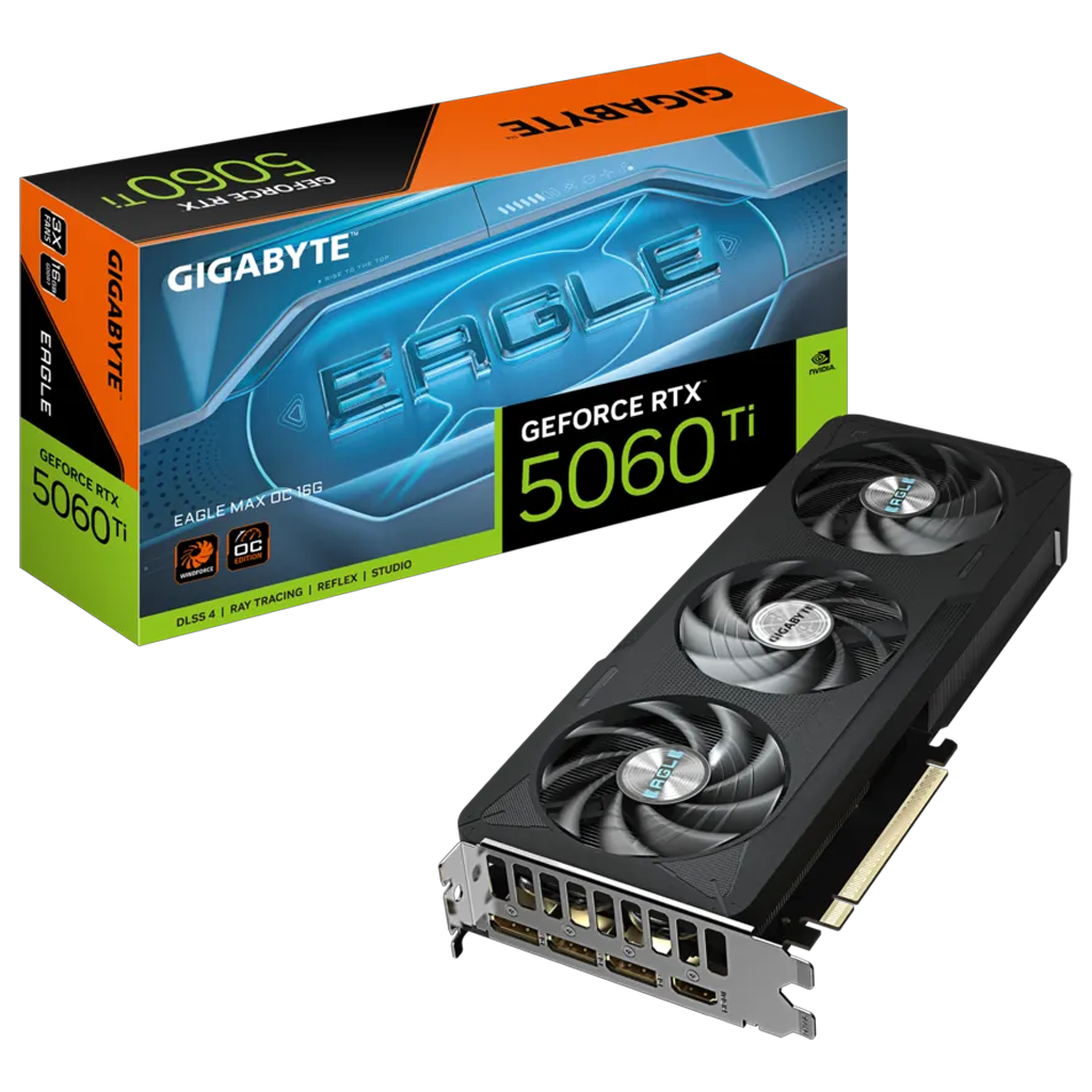 GIGABYTE GV-N506TEAGLEMAX OC-16GD, RTX5060TI, EAGLE MAX OC, 16Gb, GDDR7, 128BIT, 3 Fanlı, 1xHDMI, 3xDP, GAMING Ekran KARTI