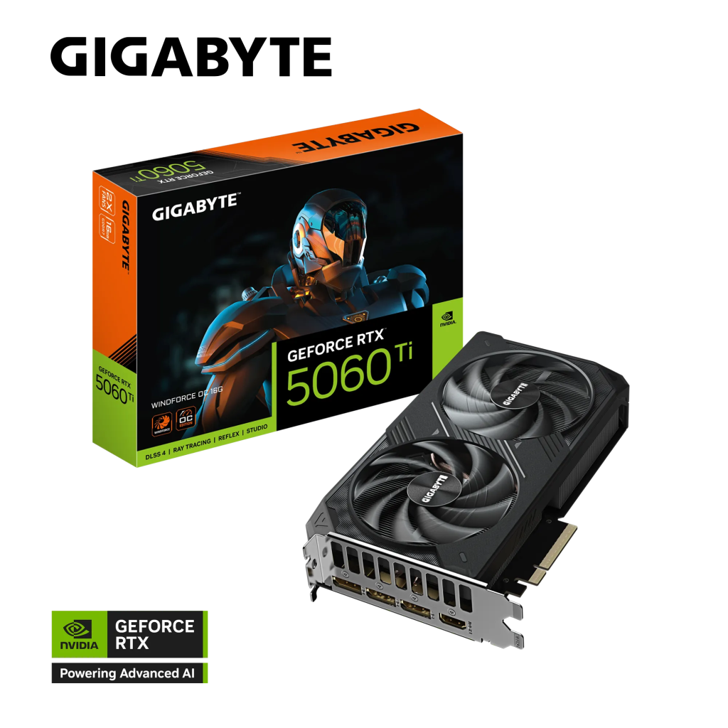 GIGABYTE GV-N506TWF2OC-16GD, RTX5060TI, WINDFORCE OC, 16Gb, GDDR7, 128BIT, 2 Fanlı, 1xHDMI, 3xDP, GAMING Ekran KARTI