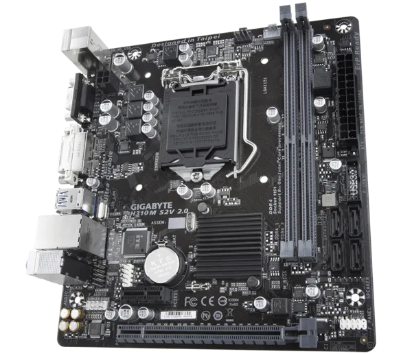 GIGABYTE H310M-S2V 2.0 DDR4 SATA3 DVI PCIe 16X v3.0 1151p v2 mATX