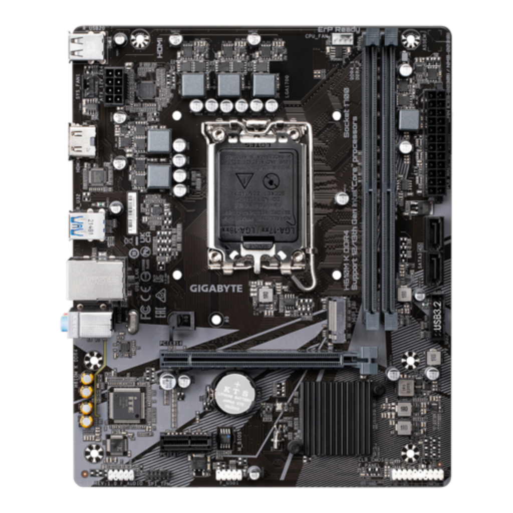 GIGABYTE H610M K DDR4, 2xDDR4, M.2, HDMI, 12-13.14.Nesil, LGA1700 Soket, Anakart