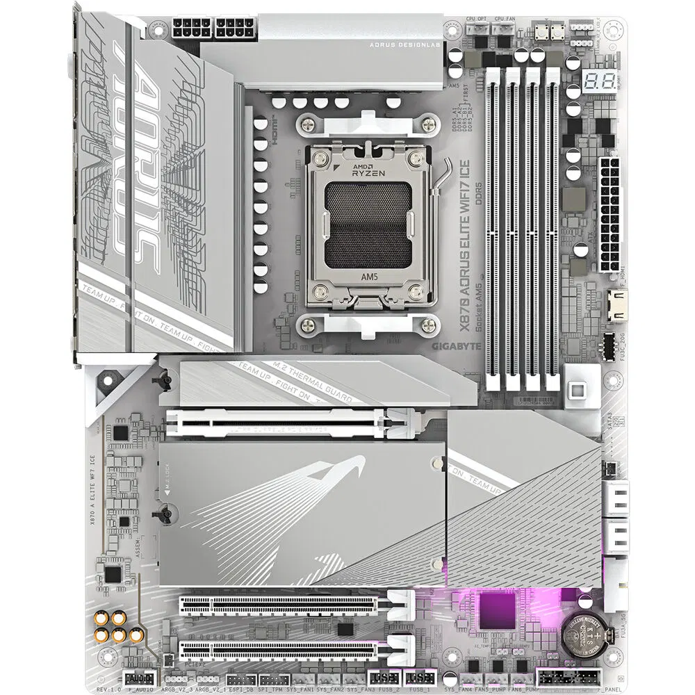 GIGABYTE X870 AORUS ELITE WIFI7 ICE DDR5 HDMI-DP TYPEC PCIE 5.0 AM5 ATX BEYAZ