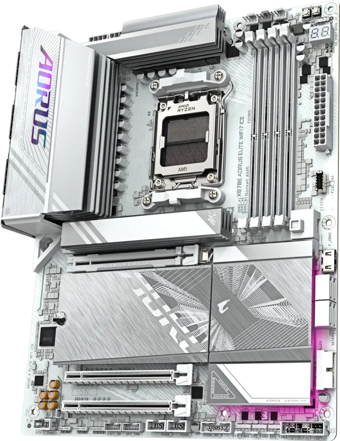 GIGABYTE X870E-A ELITE WIFI7 ICE DDR5 HDMI-DP TYPEC PCIE 5.0 AM5 ATX BEYAZ