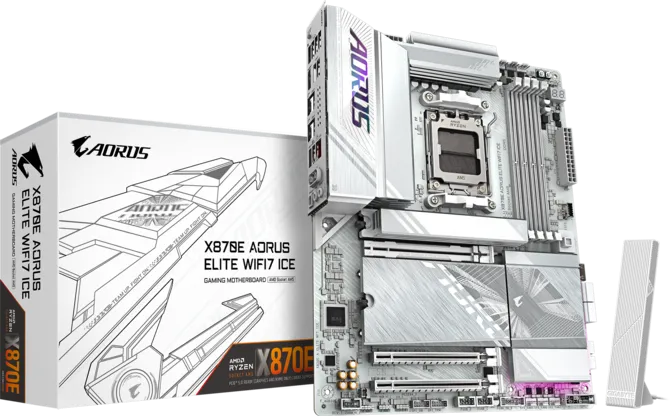 GIGABYTE X870E-A ELITE WIFI7 ICE DDR5 HDMI-DP TYPEC PCIE 5.0 AM5 ATX BEYAZ