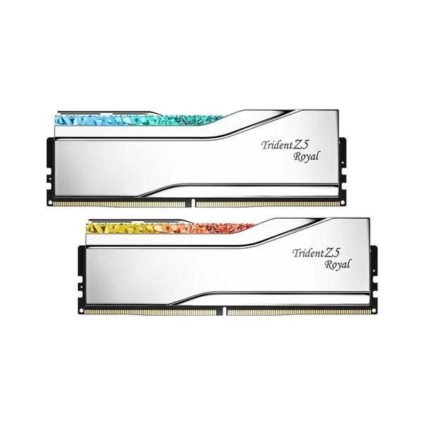 GSKILL 32GB (2X 16GB) DDR5 6000MHZ CL28 RGB DUAL KIT PC RAM TRIDENT Z5 ROYAL SILVER F5-6000J2836G16GX2-TR5S