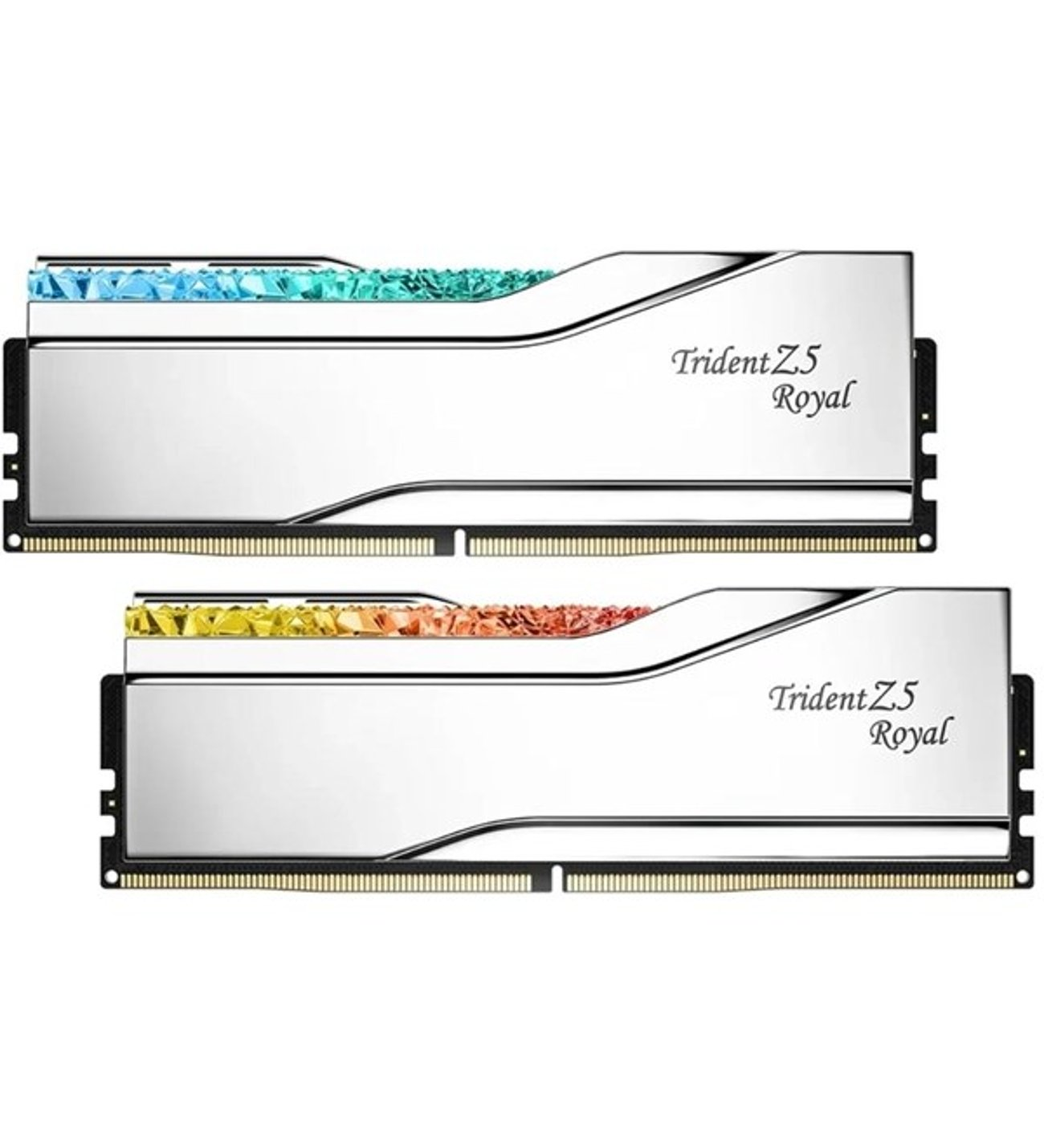 GSKILL 96GB (2X 48GB) DDR5 6400MHZ CL32 RGB DUAL KIT PC RAM / TRIDENT Z5 ROYAL SILVER F5-6400J3239F48GX2-TR5S