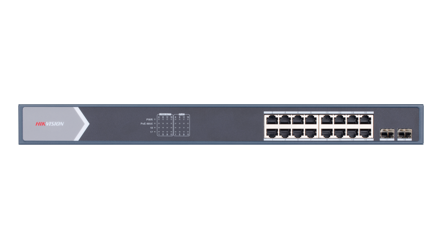 HIKVISION 16port PoE 150w 2-SFP Gigabit Yönetilemez Switch DS-3E0518P-E/M