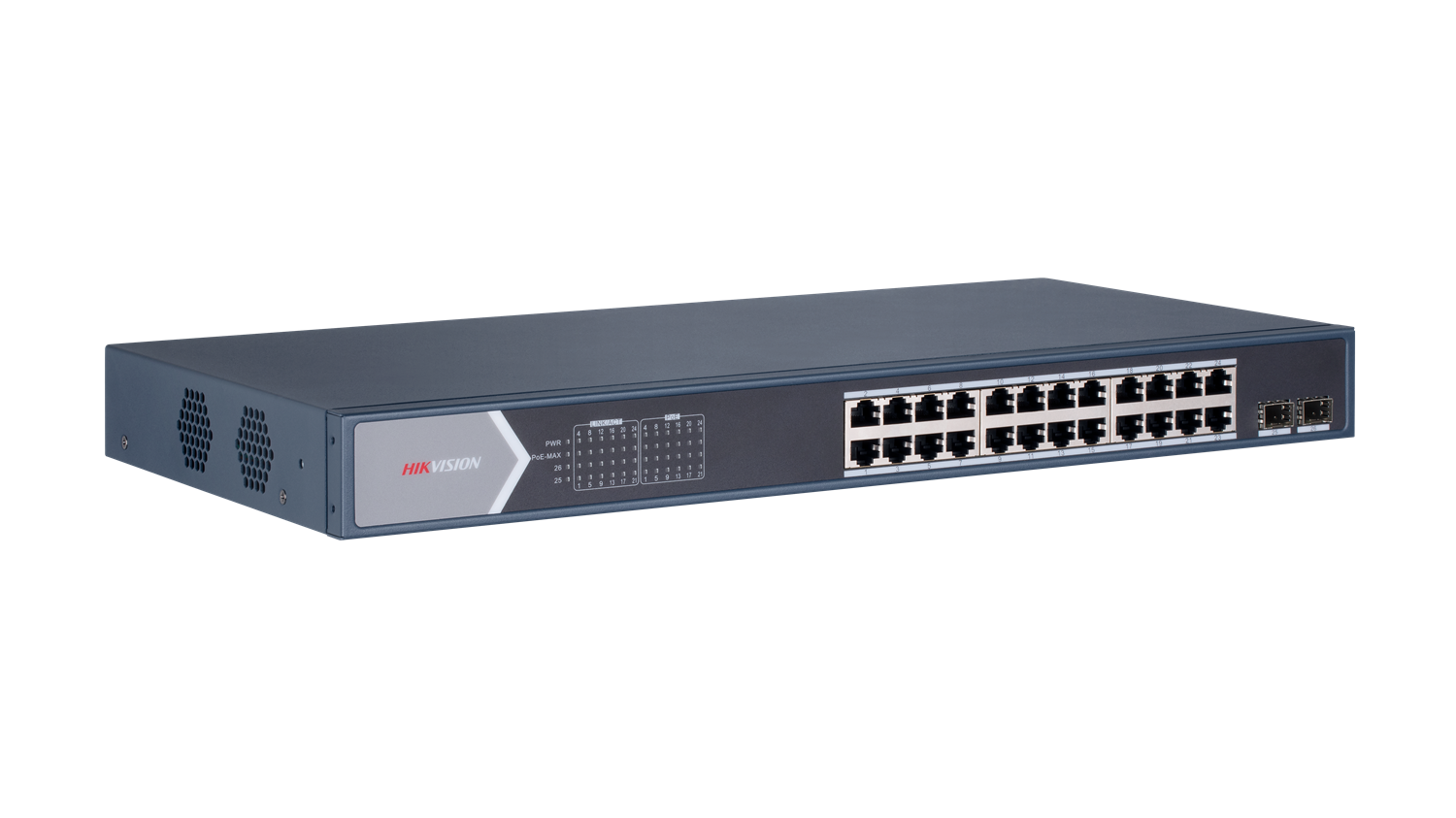 HIKVISION 24port PoE 250w 2-SFP Gigabit Yönetilemez Switch DS-3E0526P-E/M