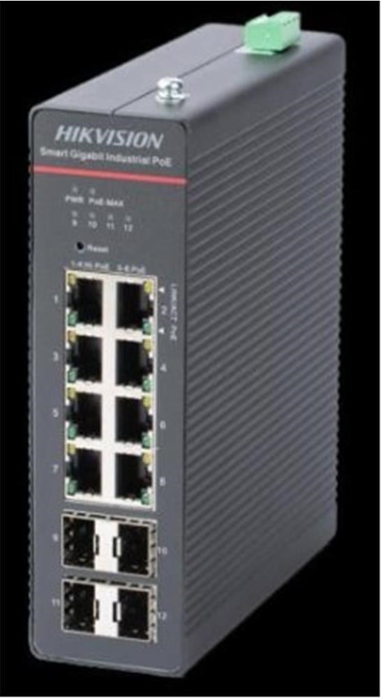 Hikvision DS-3T1512HP-SI-8P4F 8 Port+ 4 Port Gigabit Sfp 240W Endüstriyel Switch