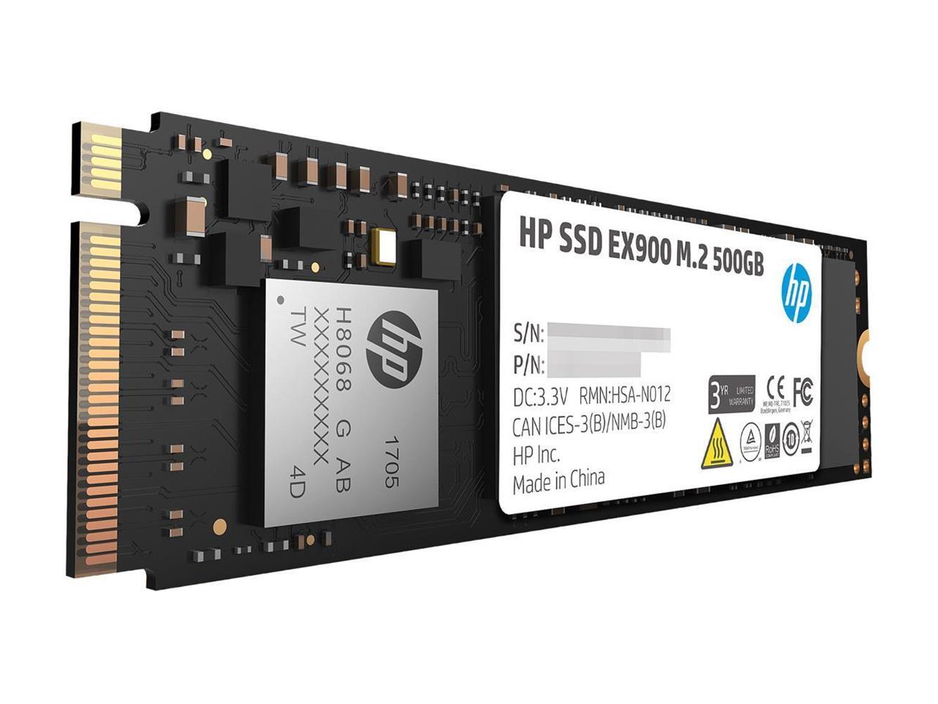 Hp 500GB EX900 M.2 PCIe 3.0 x4 NVMe 3D TLC NAND Internal 2100 MB-1500 MB 2YY44AA Ssd Harddisk 