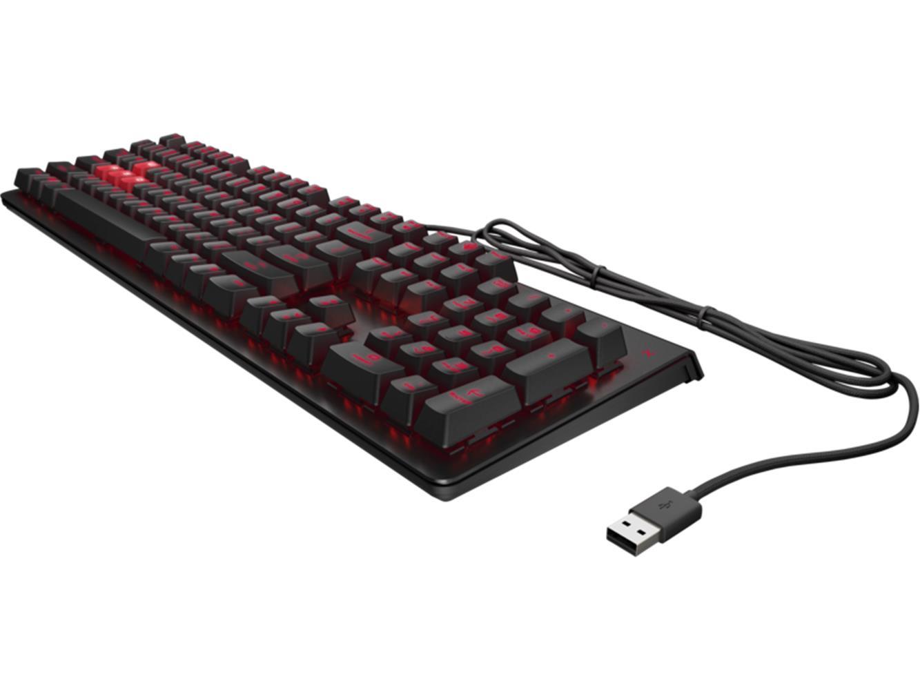 HP 6YW76AA Omen Encoder LED Kablolu Mekanik Oyuncu Klavyesi  RGB (Cherry MX Red)
