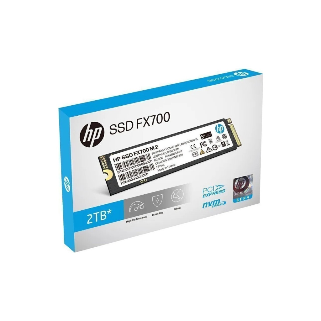 HP 8U2N5AA, FX700, 2TB, 6200-7200Mb/s, Gen4, NVMe PCIe M.2, 3D NAND, SSD