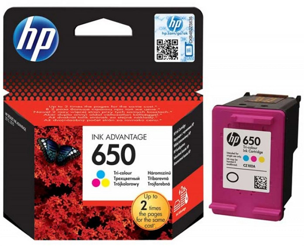 HP CZ102A No 650 3 Renkli Mürekkep Kartuşu