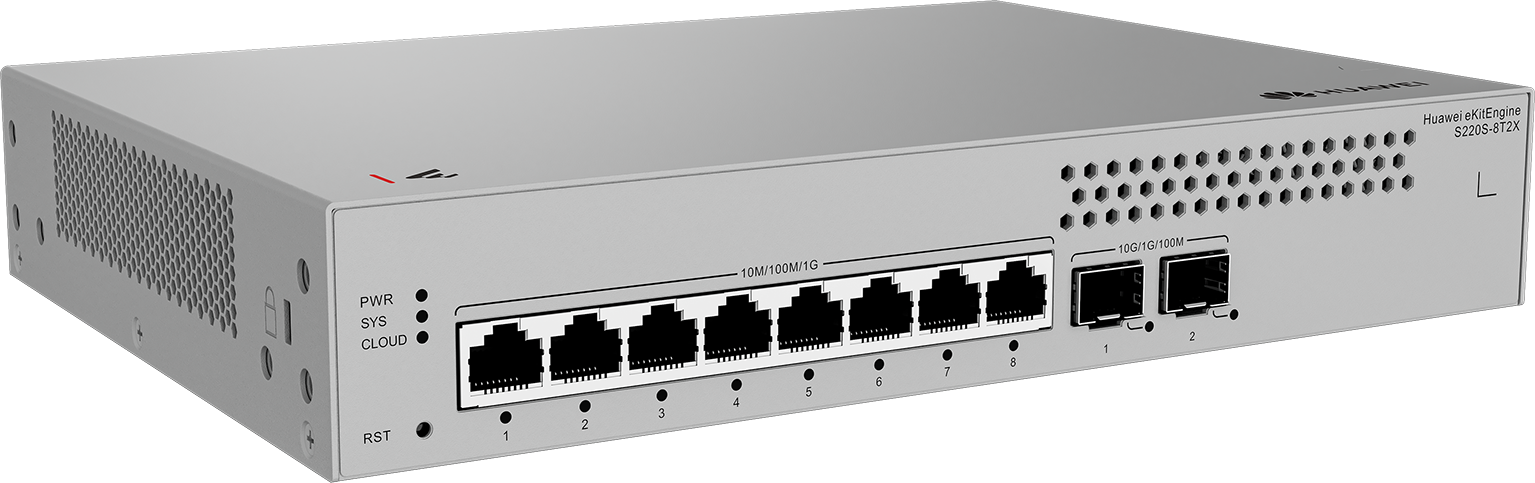 HUAWEI 8port 2-SFP Gigabit Layer2 Yönetilebilir Switch RackMount eKIT S220S-8T2X
