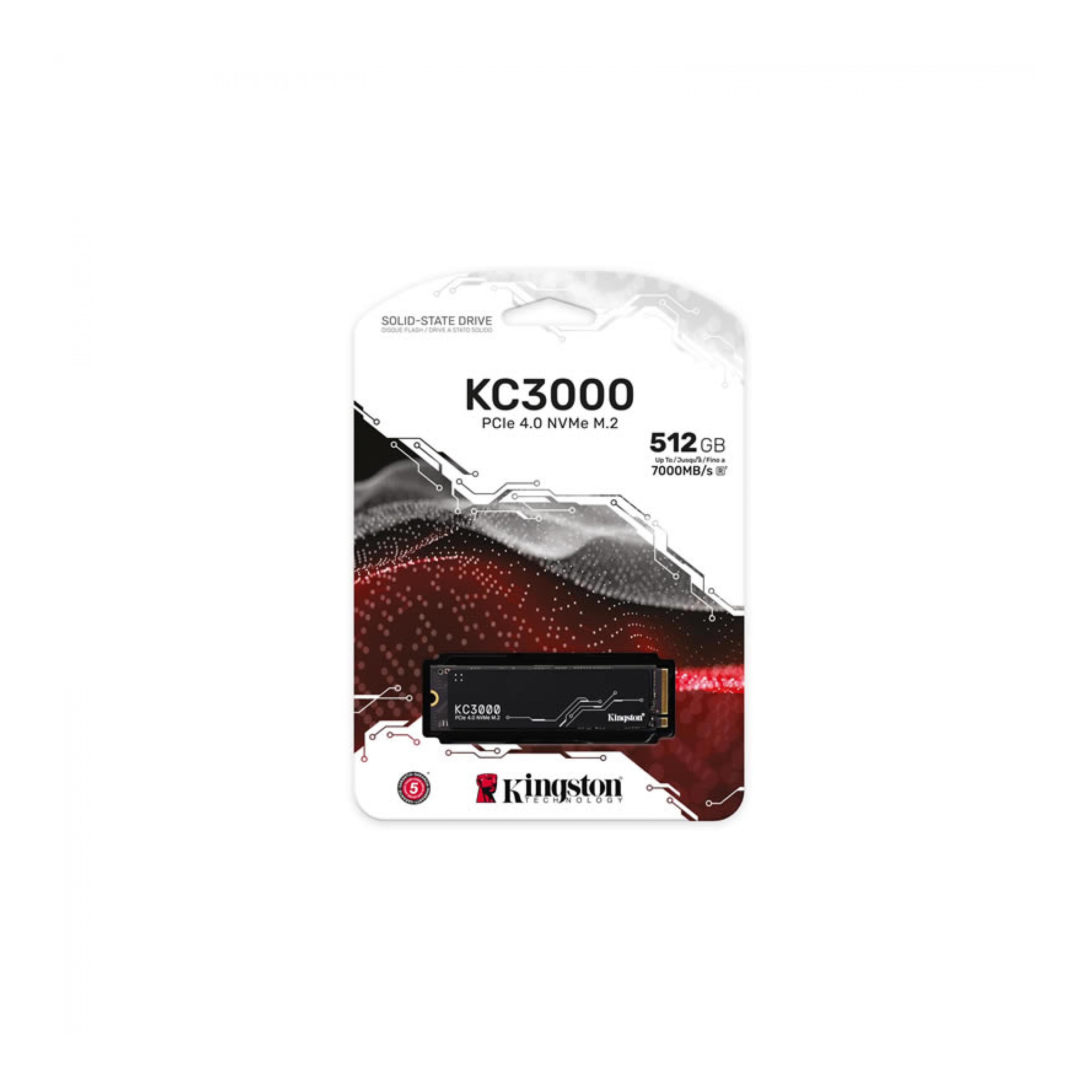 Kingston KC3000 512GB PCIe 4.0 x4 M.2 22x80 NVMe 7000-3900 SSD SKC3000S/512GKingstonM2 NVME SSDB05030