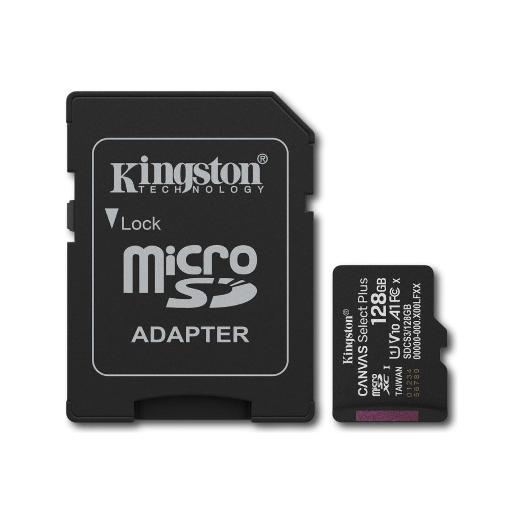 KINGSTON SDCS3/128GB, Canvas Select Plus Gen3 A1, 100Mb/s, MicroSD Kart Bellek (SD Adaptörlü)
