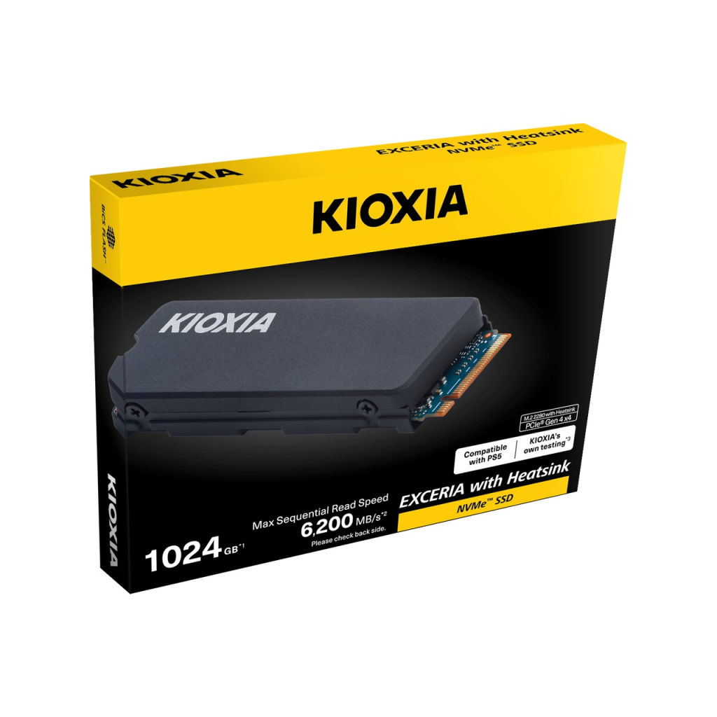KIOXIA EXCERIA HEATSINK G4, LSC11K1T02G8, 1TB, 6200/4900, Gen4, NVME PCIe M.2 2280, SSD,(Soğutuculu)