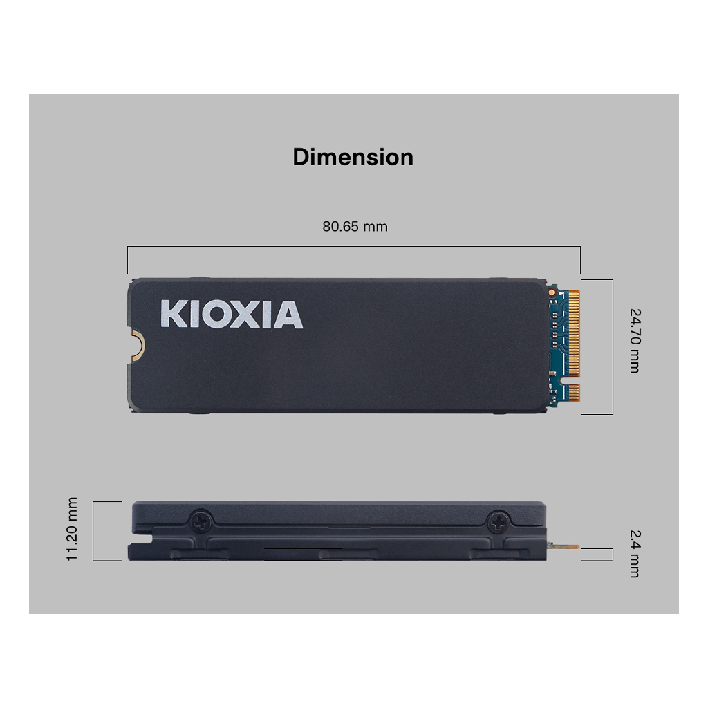 KIOXIA EXCERIA HEATSINK G4, LSC11K4T09G8, 4TB, 6200/4900, Gen4, NVME PCIe M.2 2280, SSD,(Soğutuculu)