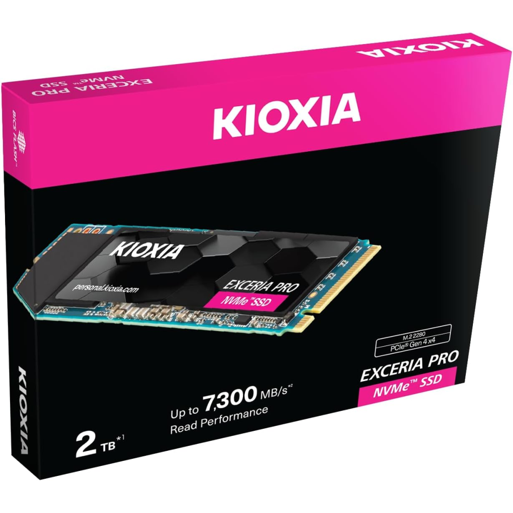 KIOXIA EXCERIA PRO, LSE10Z002TG8, 2TB, 7300/6400, Gen4, NVME PCIe M.2 2280, SSD